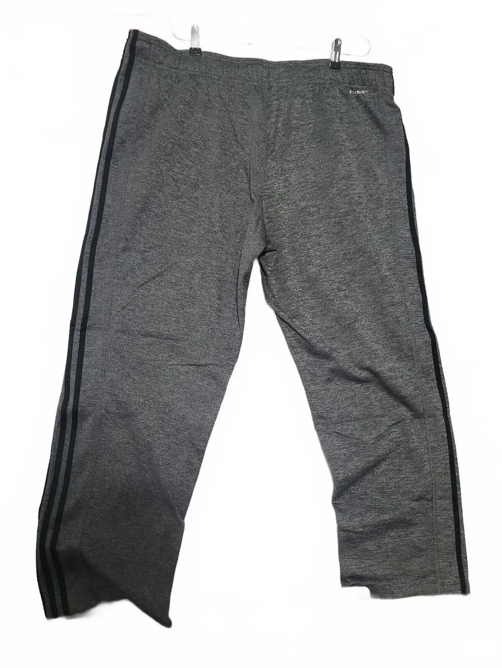Adidas Climawarm Gray 2XL Track Pants with Black Stripes